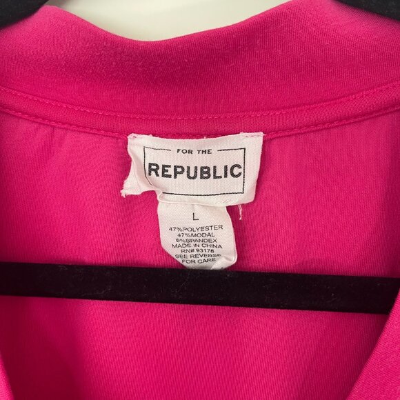 For The Republic Magenta V-Neck Long Sleeve Pullover Sweater Women's Size Large - Picture 3 of 6